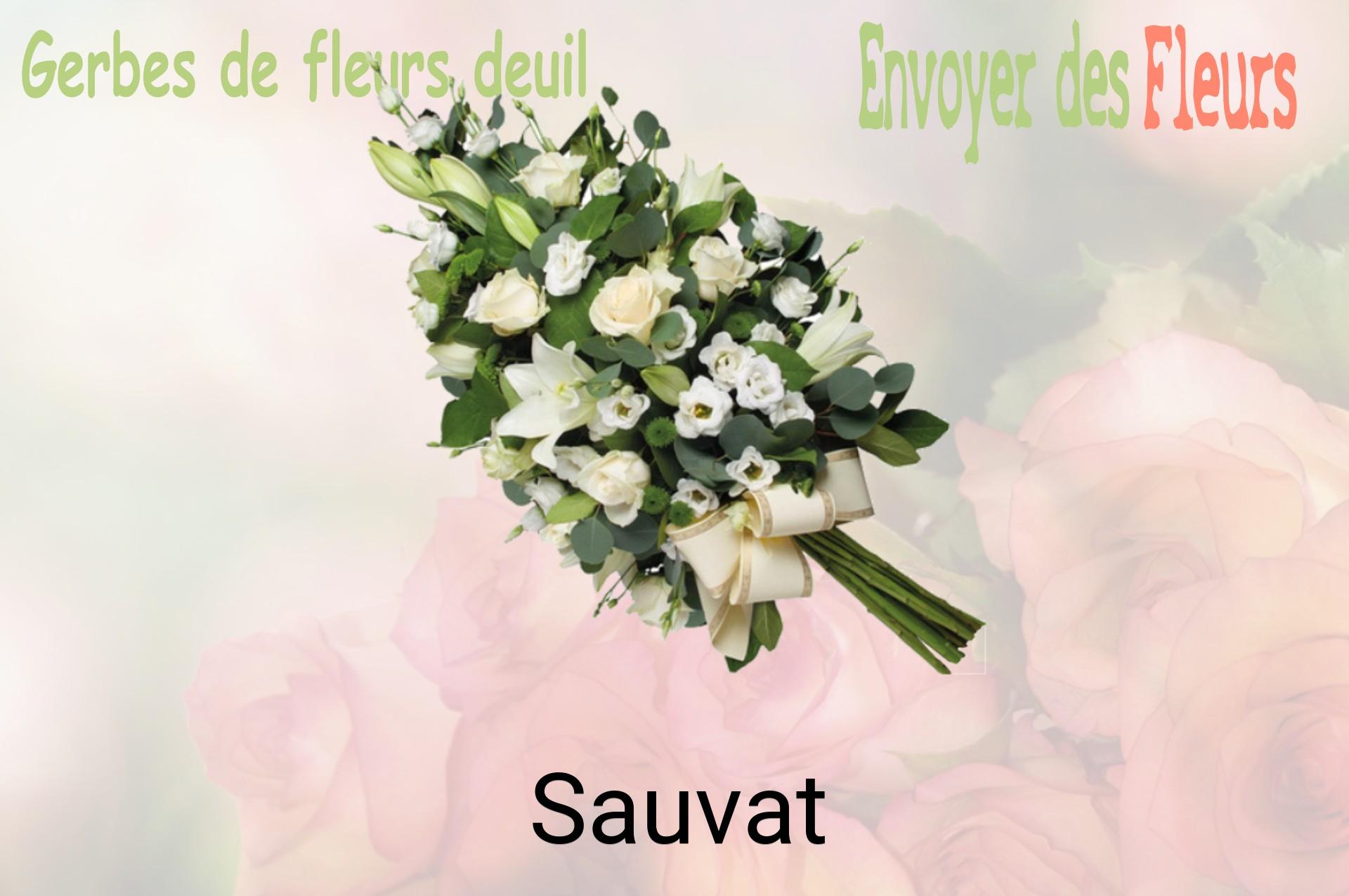 Gerbe de fleurs de deuil livrée à Sauvat